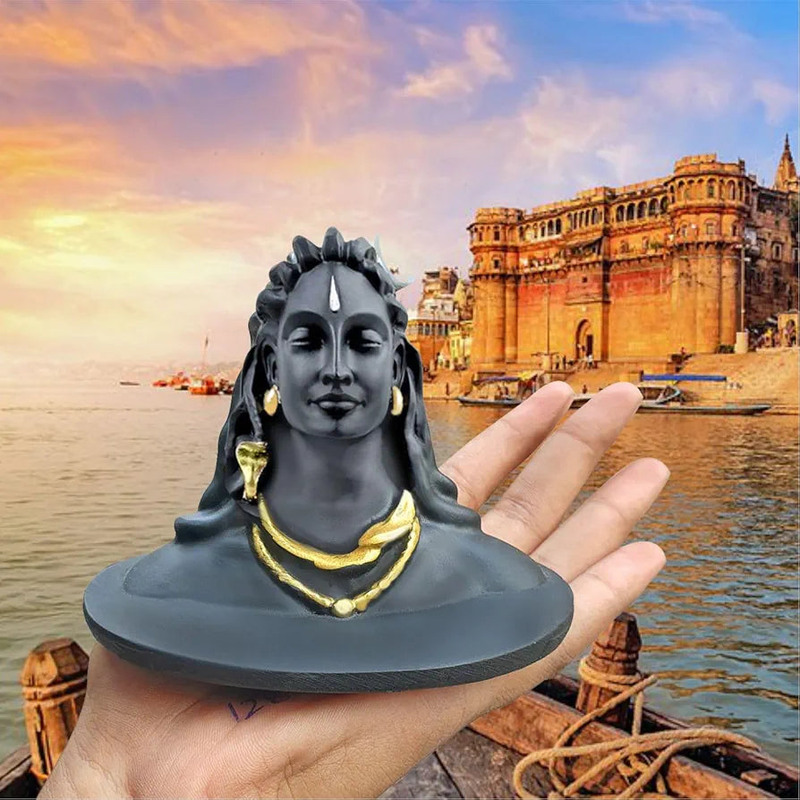 Jd Fresh 3 Inch Adiyogi Statue with Rudraksh Mala