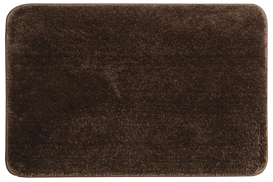 Saral Home Easy Living Microfiber Solid Rectangle Anti-skid Bath Mats Colour Brown (Pack Of 2)
