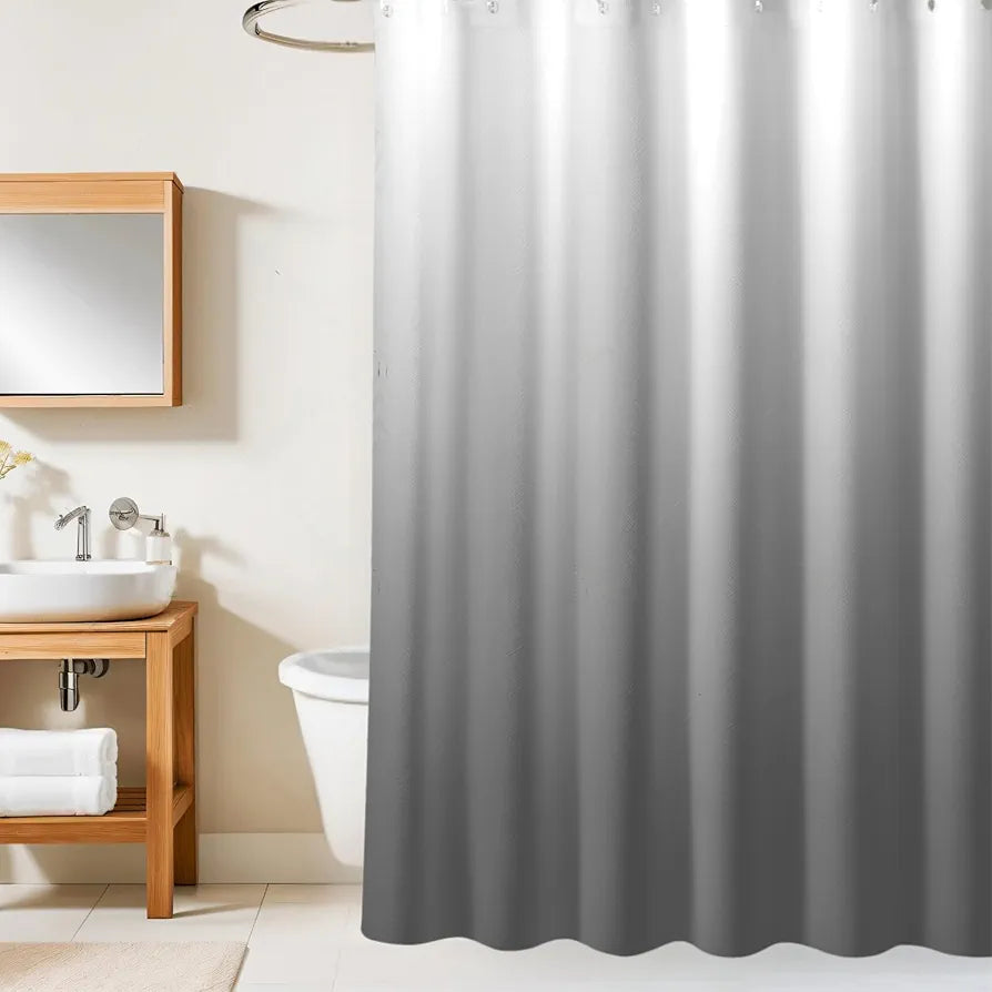 Homethreads Embrace Luxury with Our 6-Feet Long Premium Polyester Shower Curtain with 12 Hooks for a Lavish Bathroom Ambiance Stylish Splendid and Perfectly Sized Black Colour