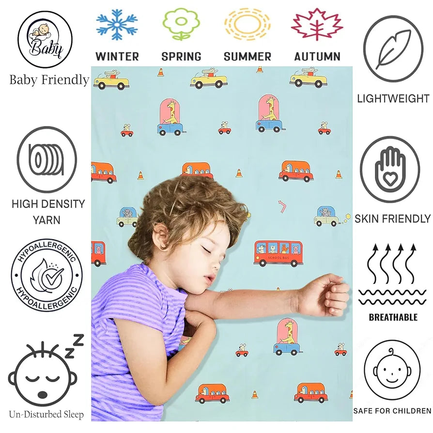 Fresh From Loom Soft Hypoallergenic Bed Sheet Cartoon Printed Single Bedsheet Kids Bedsheet With 1 Pillow Cover 144 tc Aqua