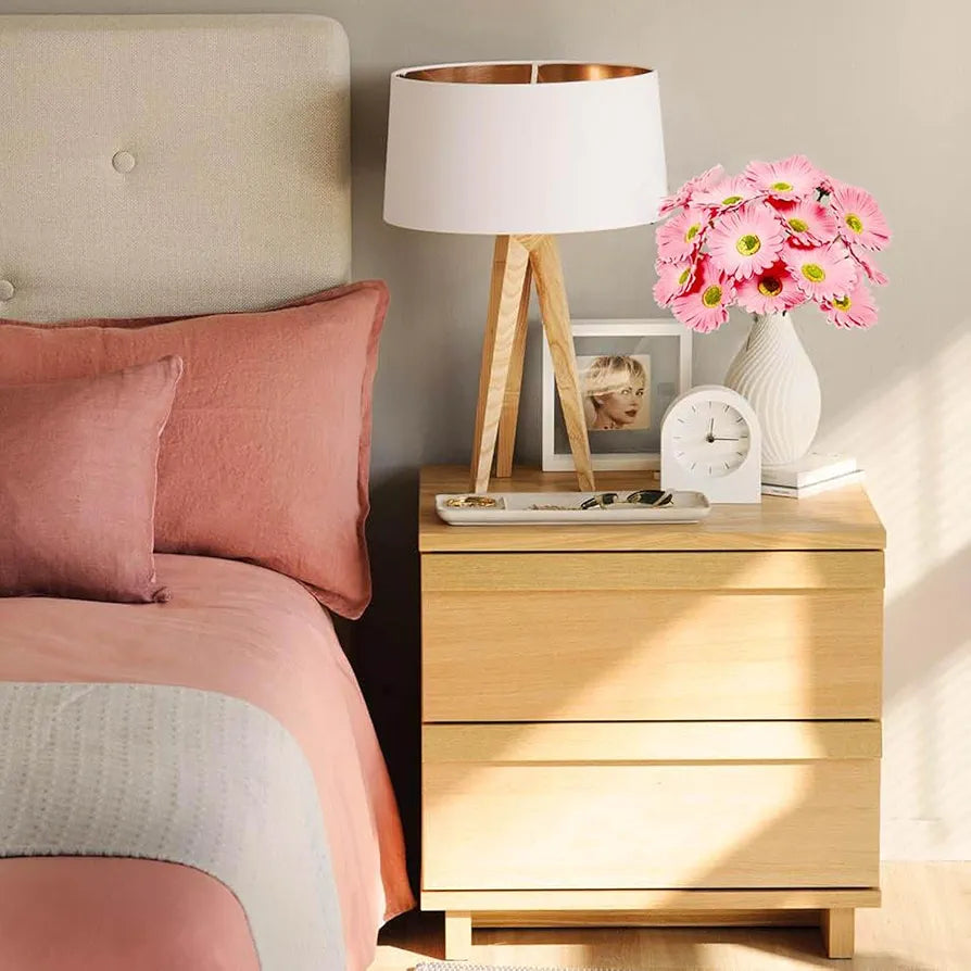 Gerbera Daisy Flowers Pack of 5 Orange Faux Blooms 30cm Tall Pink