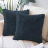 Luxe Home Cushion Cover Duble Side Rabbit Fur Plain Design Covers Set of 2 for Sofa Colour Anthra