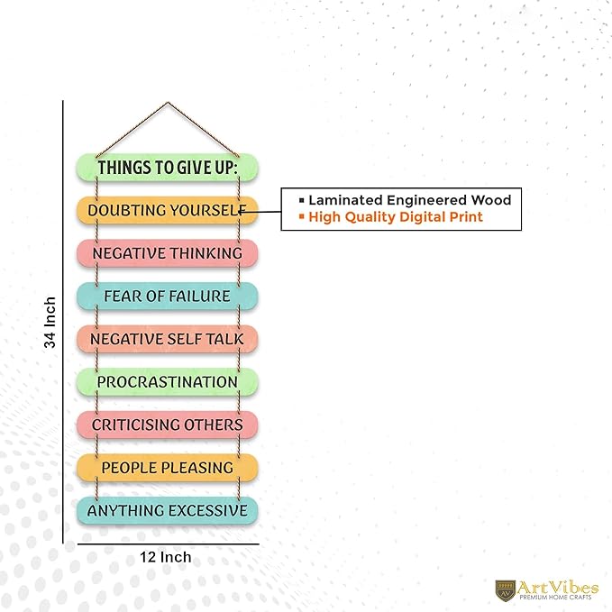 Artvibes Decorative Positive Quotes Printed Mdf Wooden Wall Hanging