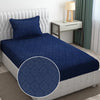 Fresh From Loom Hypoallergenic Rotary Printed Double Bedsheet Single Bedsheet With 1 Pillow Covers 144 TC Navy-Blue Damas