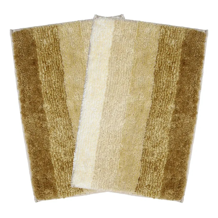 Luxe Home Super Soft Microfiber Bathroom Mat Non-Slip Bath Mat Colour Tabacco (Pack of 2)