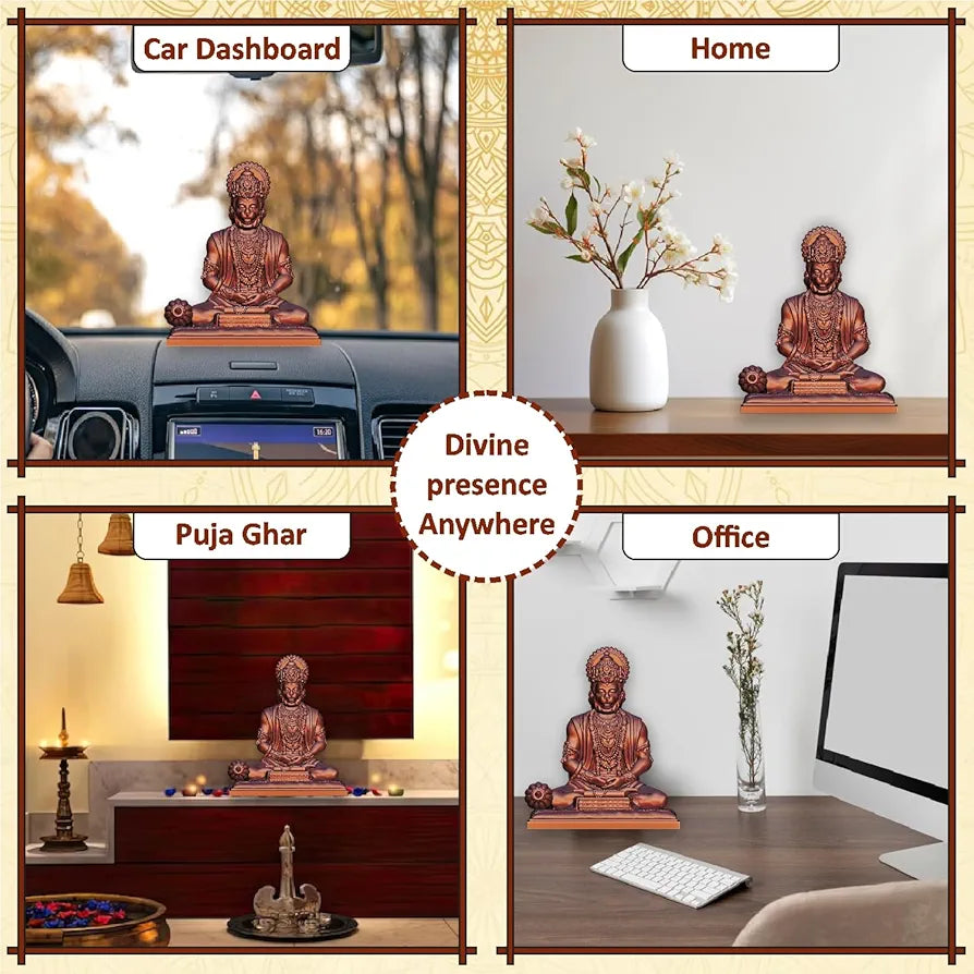 Jd Fresh 4.5 Inch Bajrangbali Statue with Gada - Copper