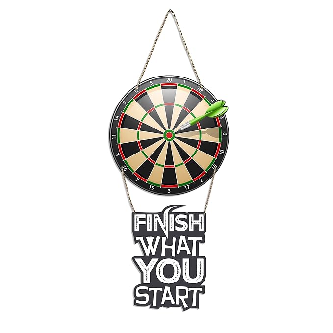 Artvibes Dart Board Printed Wooden Wall Hanging With Quotes for Home Decor | Wooden Decorative Items