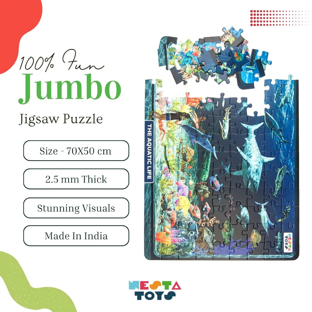 NESTA TOYS - Floor Puzzle & Game, Aquatic Life Jigsaw Puzzle, Educational Toy, Gifts for Boys & Girls Ages 6 to 14 | Learning Toys | 108 pcs, 70 x 50 cm