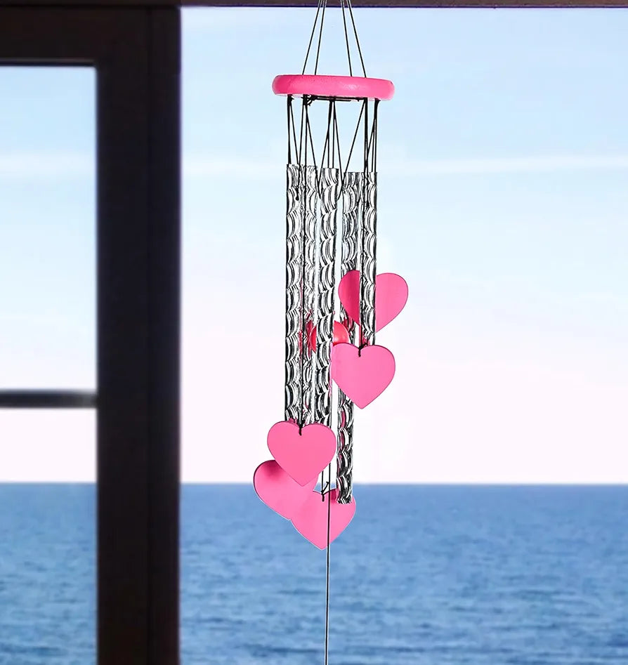 Zaicus Pink Heart Wind Chime-018