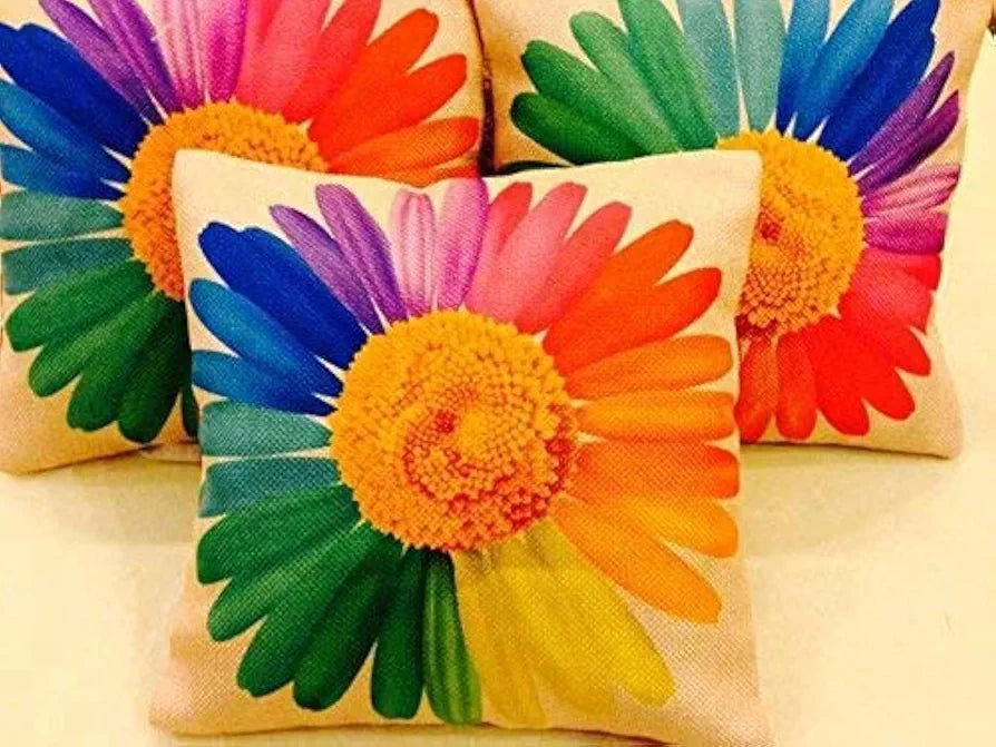 Aerohaven Set of 5 Floral Decorative Hand Made Jute Throw/Pillow Cushion Covers - CC23