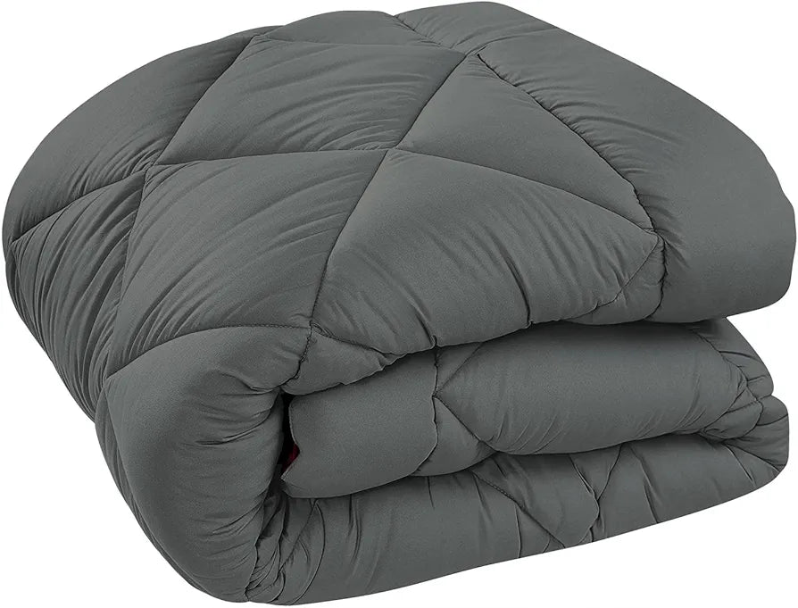 Cloth Fusion Reversible AC Comforter Single Bed Soft Microfibre Quilt Blanket for Winter Grey & Maroon