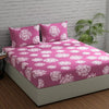 Huesland by Ahmedabad Cotton 144 TC King Size Bedsheet Cotton with 2 Pillow Covers | Mauve