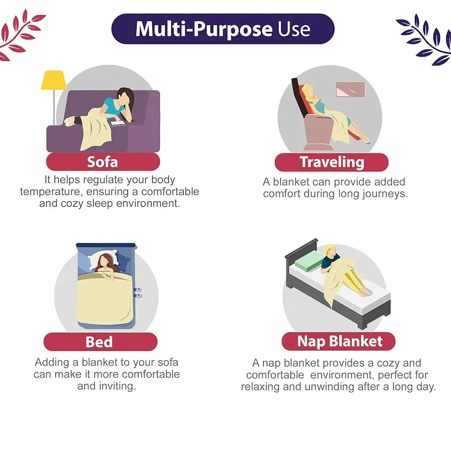 Divine Casa 120 GSM Microfiber Single Dohar Soft & Lightweight Throw Blanket Camouflage Pattern Wild Orchid