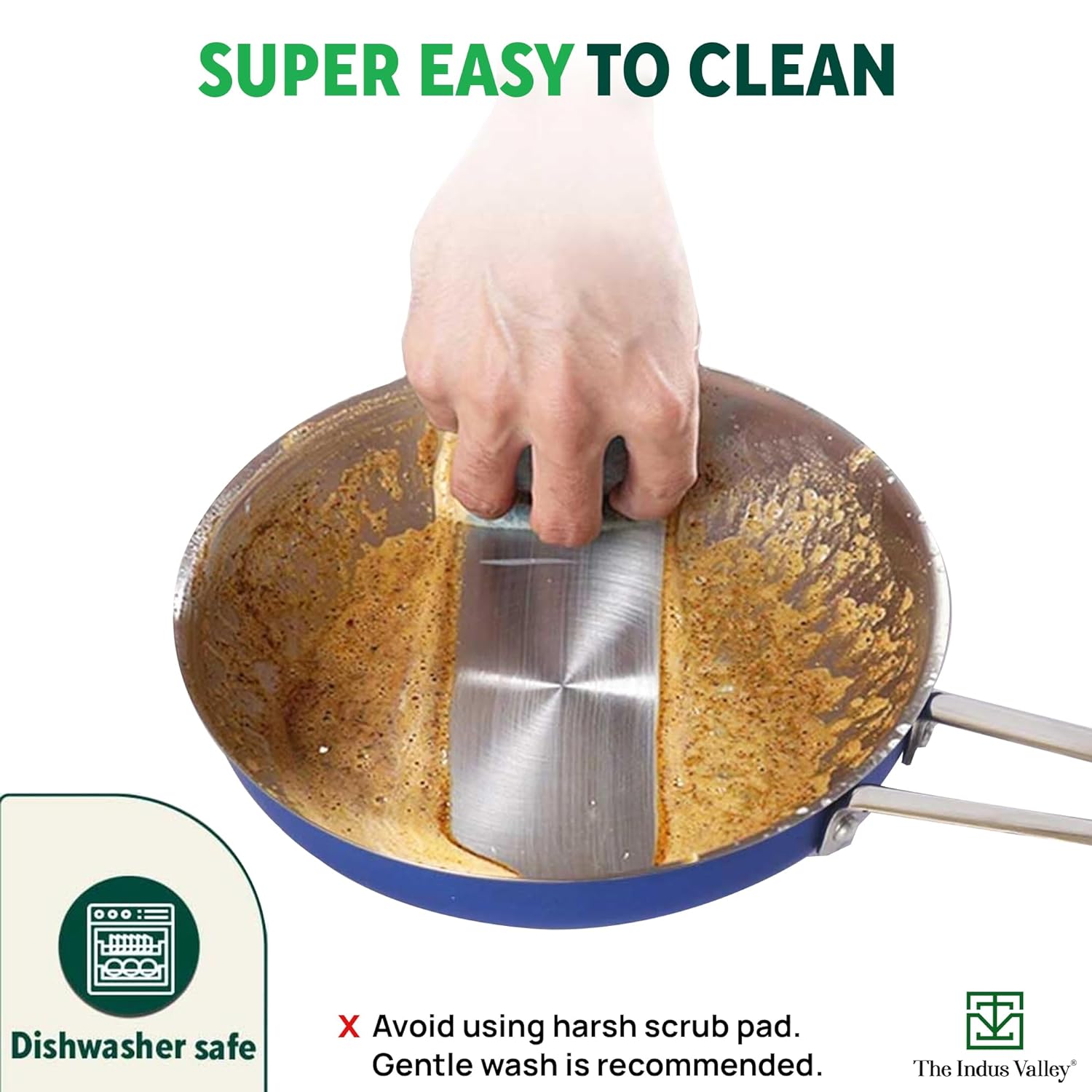 The Indus Valley Coloured Stainless Steel Fry Pan