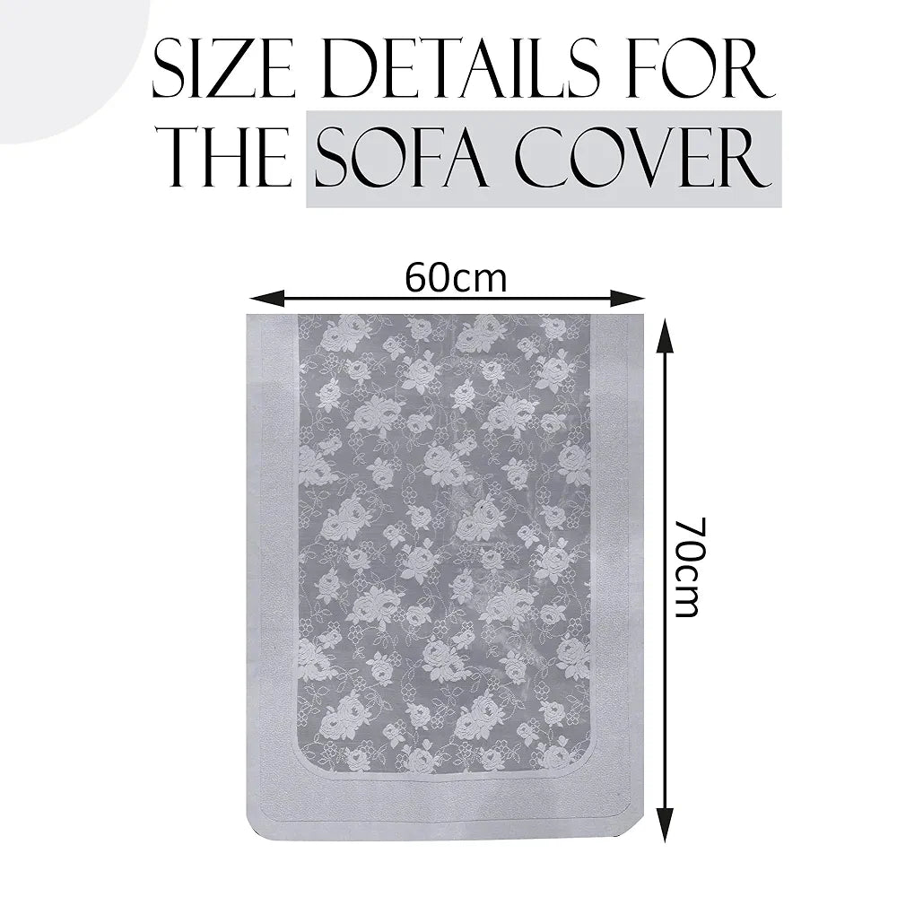 Kuber Industries Set of 6 Net Durable 2+1 Seater Sofa Covers for Living Room Self Net Hawaii Grey