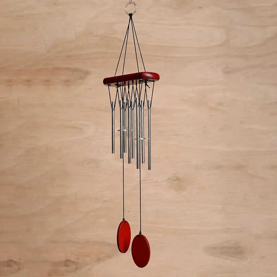 sculpmart Wood Wind Chimes Red 8-Pipe