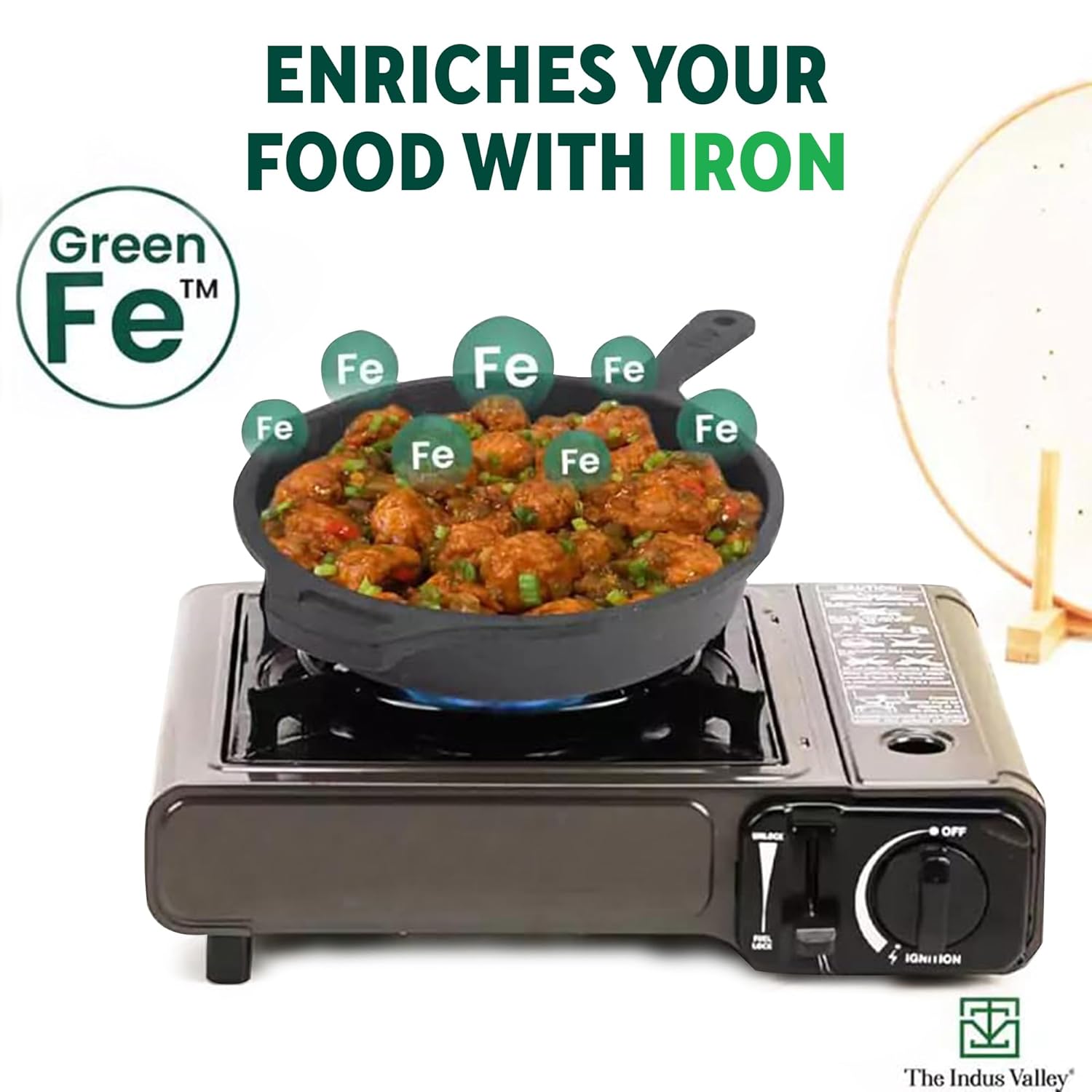 The Indus Valley Pre-Seasoned Cast Iron Fry Pan | Skillet With Silicone Grip