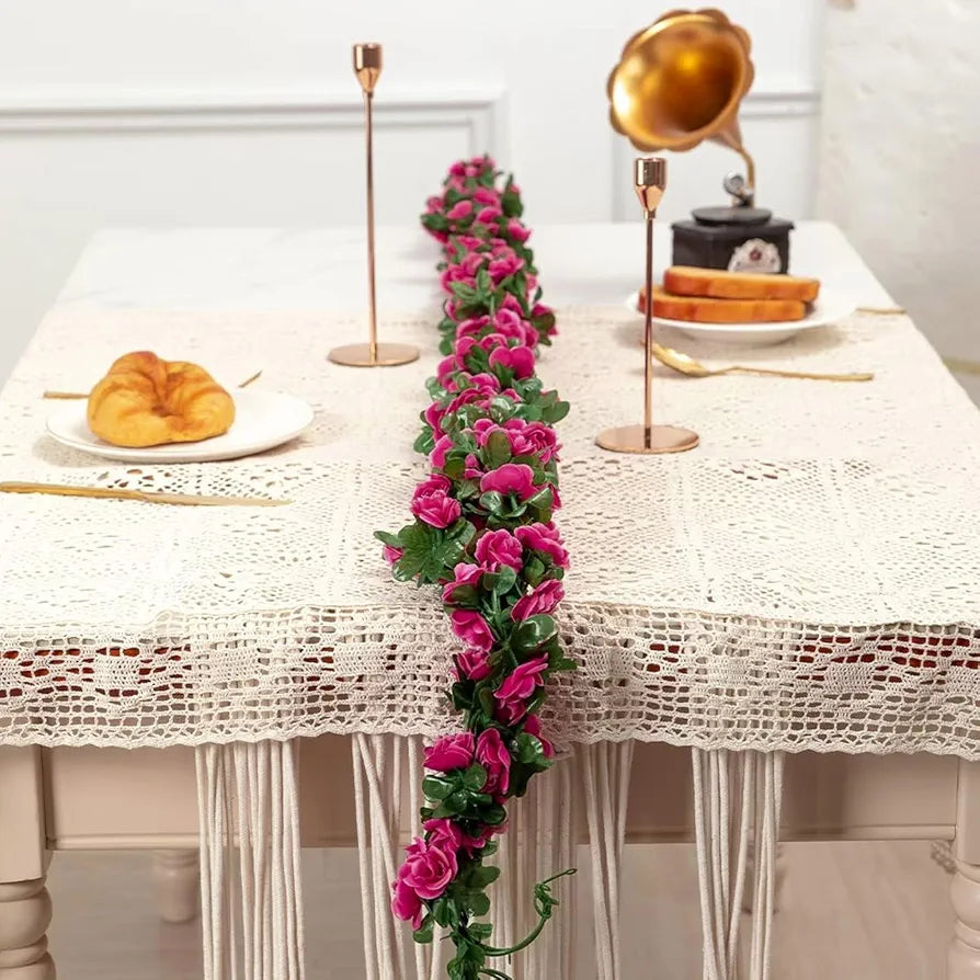 Artificial Flower Vine Garland Creeper 69 Small Rose  Garland for Decoration Pack of 2