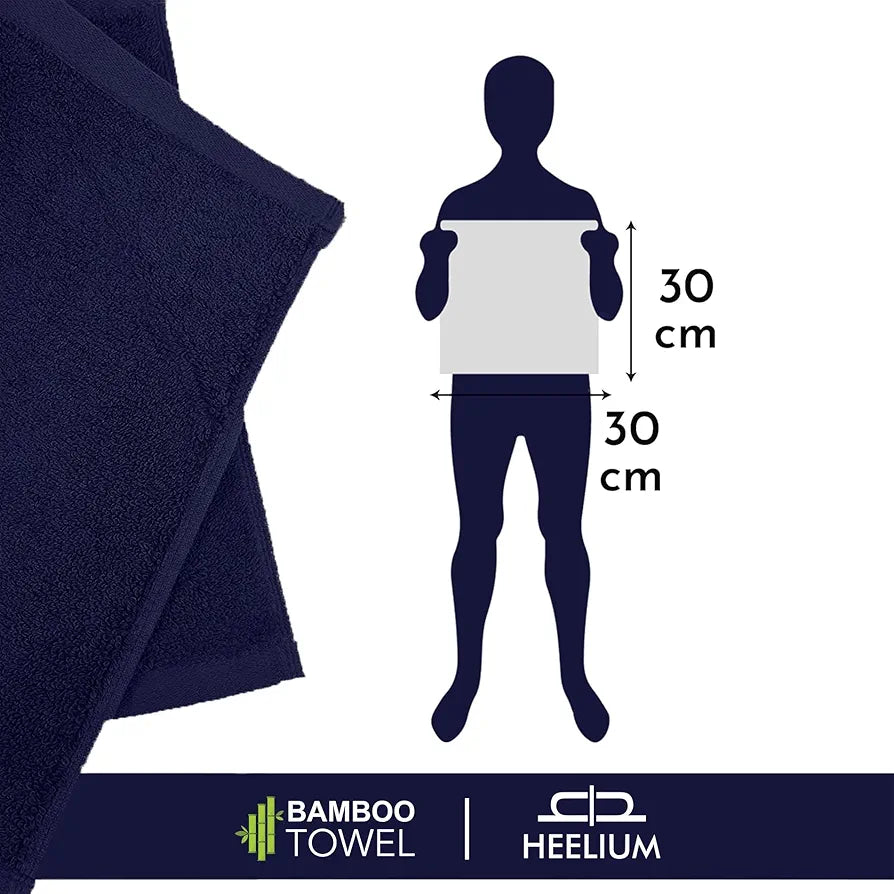 Heelium  Bamboo Face Towel Ultra Absorbent & Odour-Free 3X Softer Than Cotton Towels
