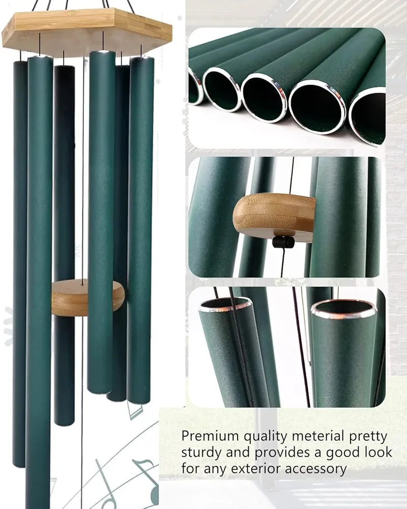 Paradigm Pictures 30.5 inch Big Wind Chimes Big Army Green Pipe Wood