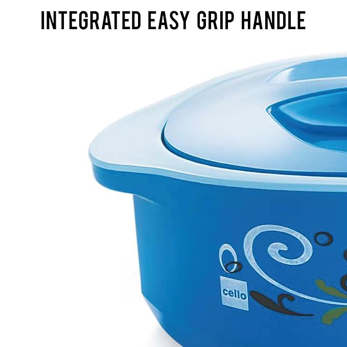 Cello Hot Serve Insulated Inner Steel Casserole Set of 3 | Blue | Hot Box for Kitchen