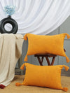 Homadorn Luxury Cotton Handmade Decorative Boho Throw Pillow Covers Mustard