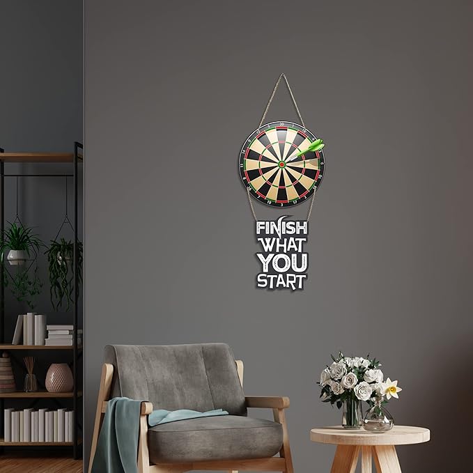 Artvibes Dart Board Printed Wooden Wall Hanging With Quotes for Home Decor | Wooden Decorative Items