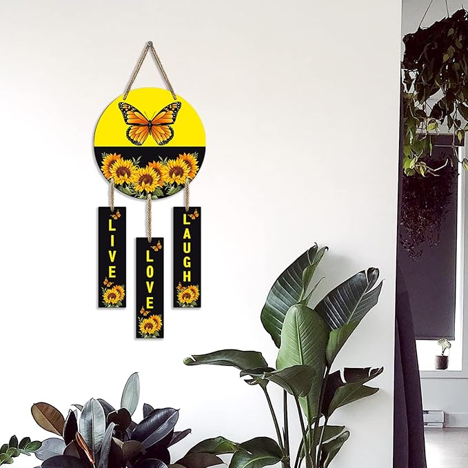 Sehaz Artworks Home Decor Items for Living Room Wooden Wall Hangings for Home Live Love Laugh