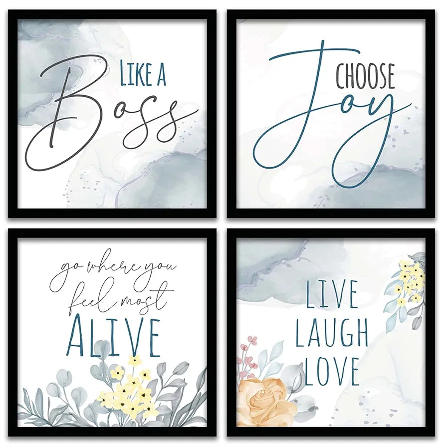 Kotart Like A Boss Motivational Wall Frames for Home and Office Set of 4