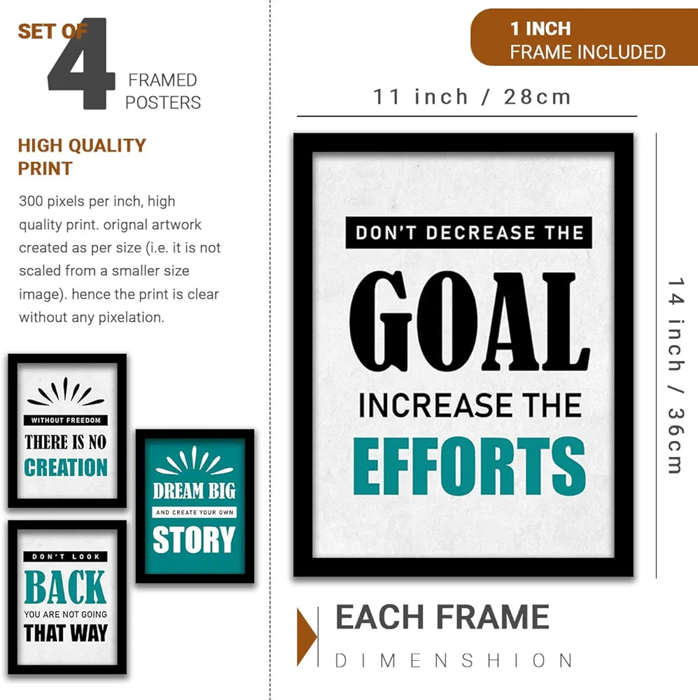 Kotart Dream Big Framed Posters for Living Room Wall Decor