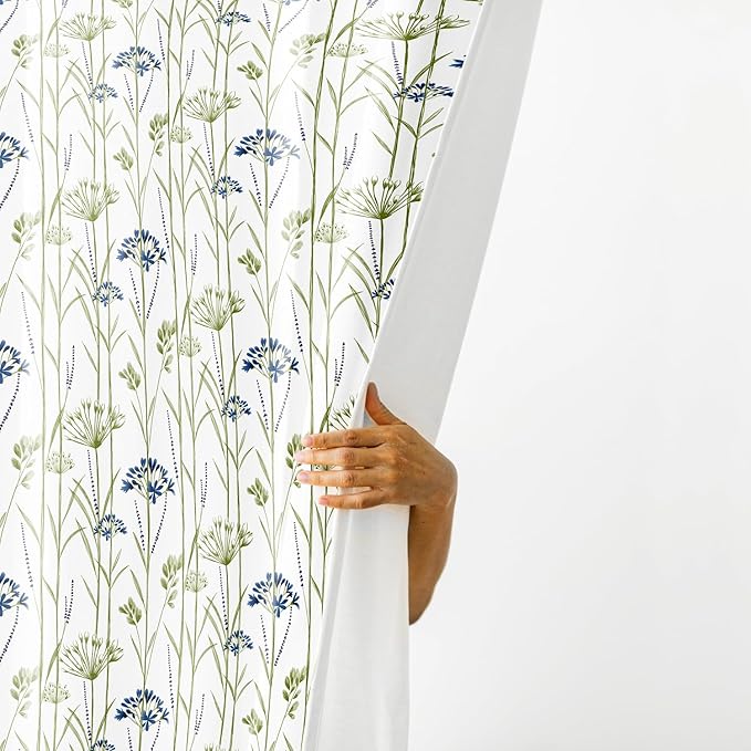 Haus & kinder Cotton Curtains Set of 2 for Bedroom Window Door Curtains (5ft x 7ft) | Colour Wild Whisper Blue