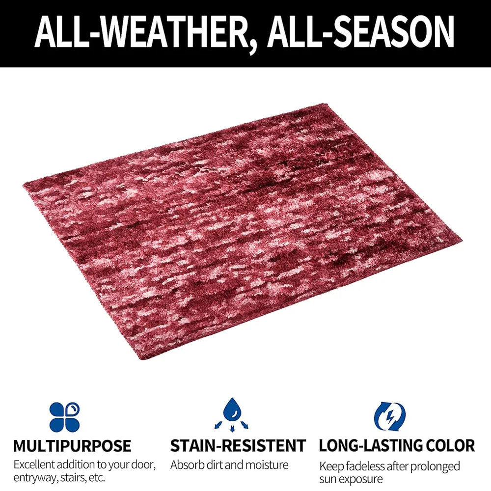 Kuber Industries Multi Riyal Doormat Microfiber Entrance Mat Maroon Colour