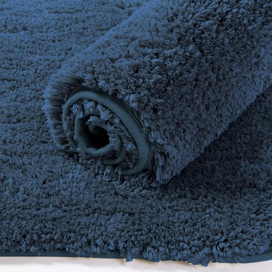 Luxe Home International Microfibre Rectangular Bath mat Super Soft Anti Skid Newman Mats For Bathroom Colour Navy Blue