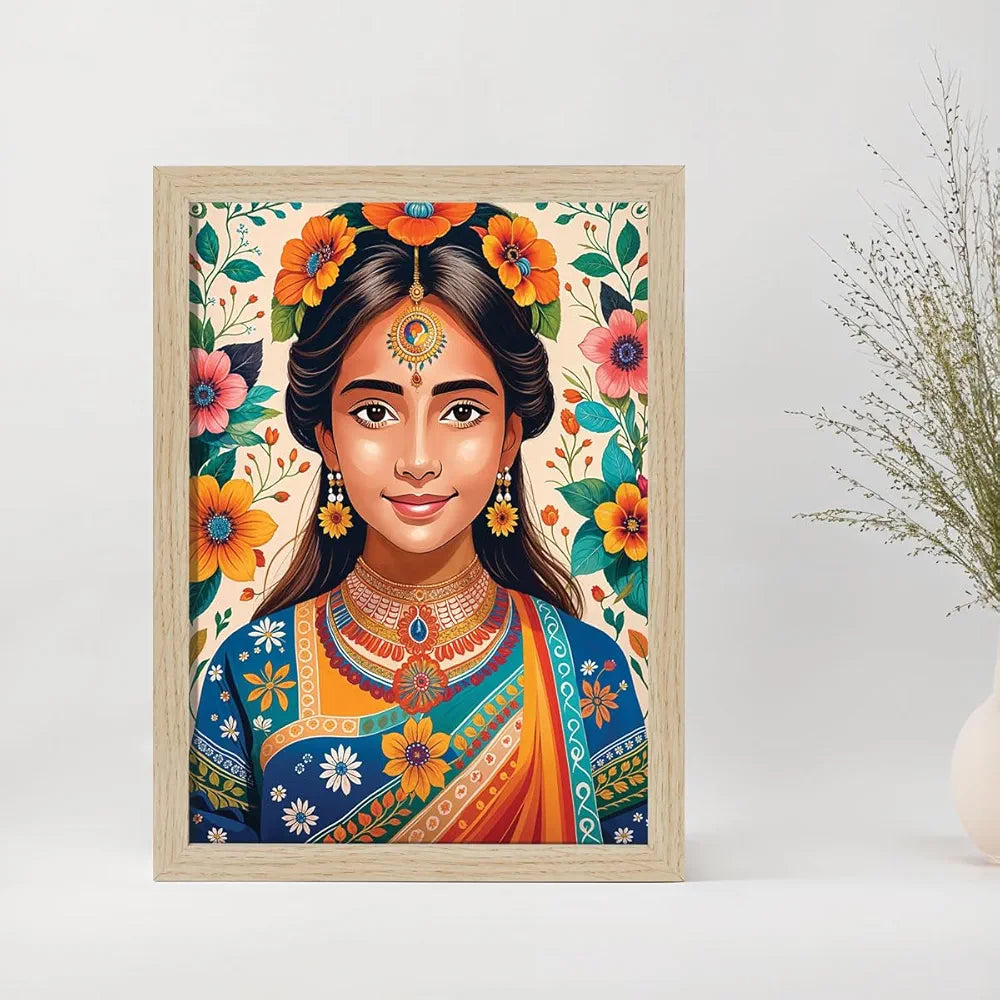 ArtX Paper Madhubani Madhubani-SO4-06 Art Paintings with Frame Multicolor Set of 4