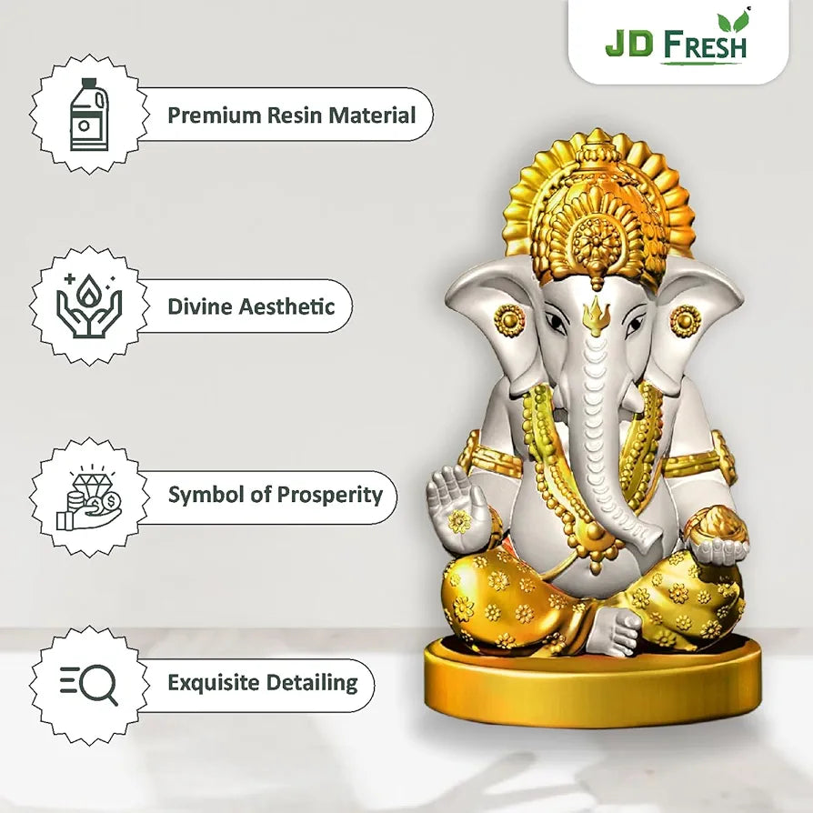 Jd Fresh Resin Ganesh Idol For Home - White