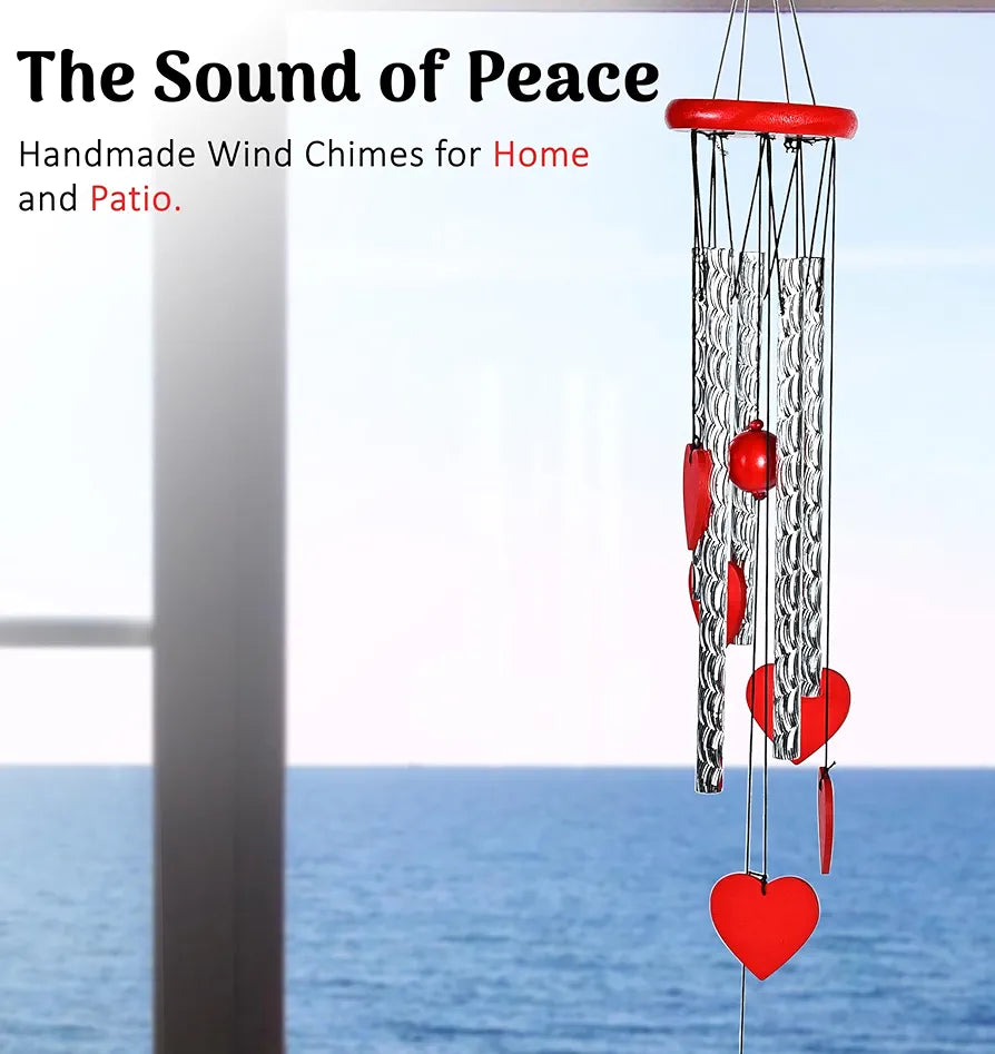 Zaicus Red Heart Wind Chime Wind Chime-017