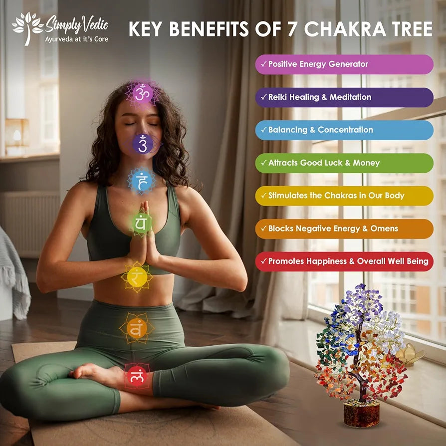 Simply Vedic 7 Chakra Crystal Tree 500 Beads