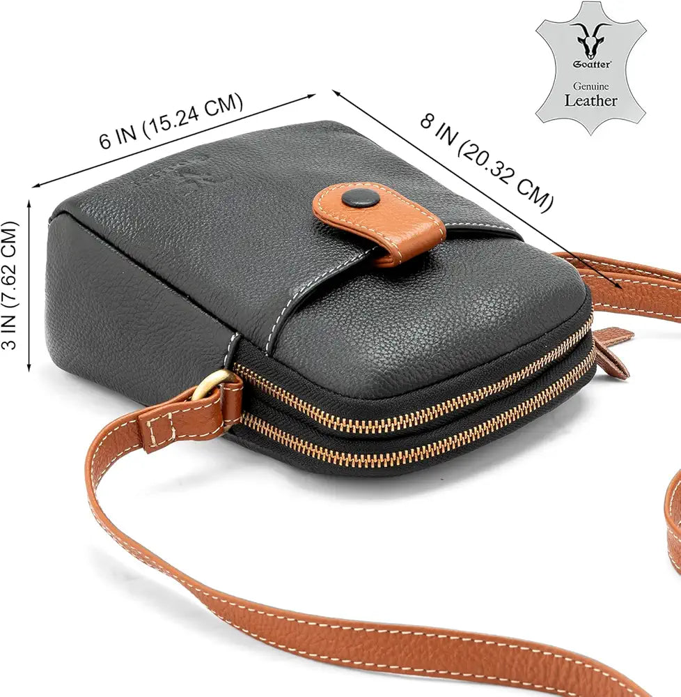 Goatter Genuine Leather Small Sling Cross-Body Bag For Girls And Women's