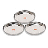 Sumeet Stainless Steel Handcrafted Hammered Texture Heavy Royal Dinner Plate set of 3 Pc 29.5cm