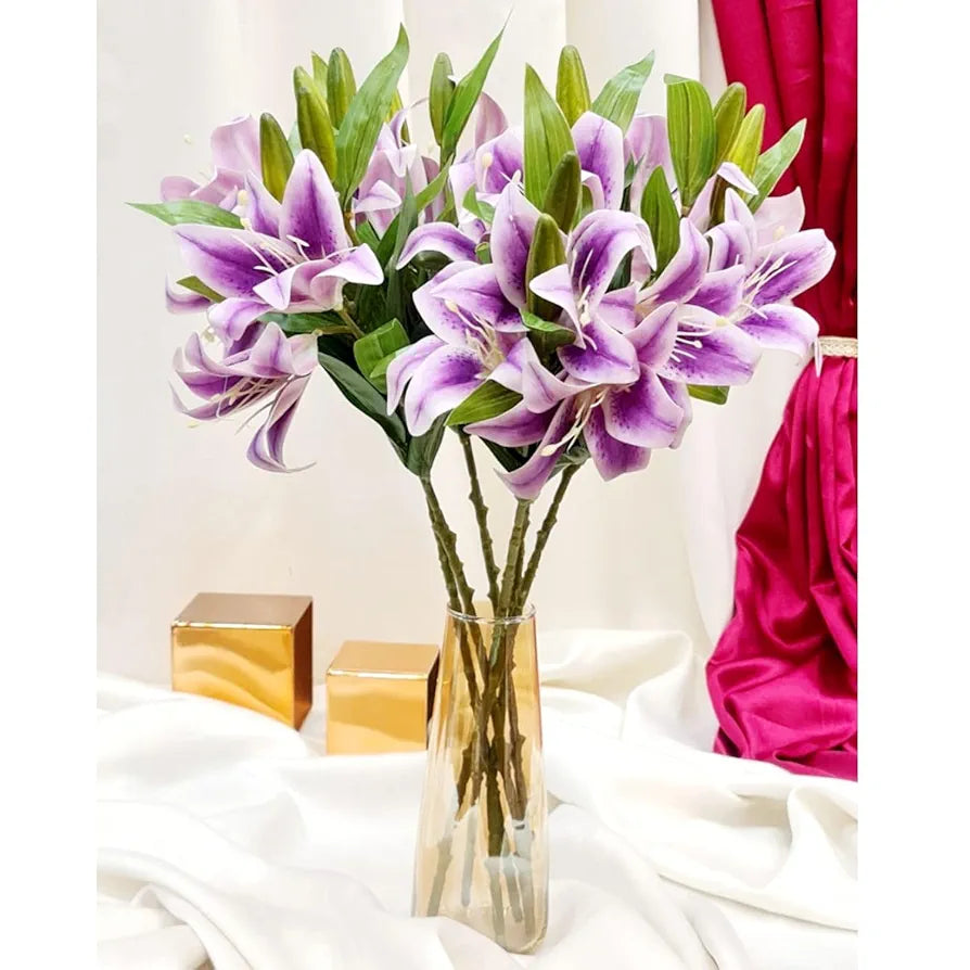 Lily Artificial Flowers Sticks Purple