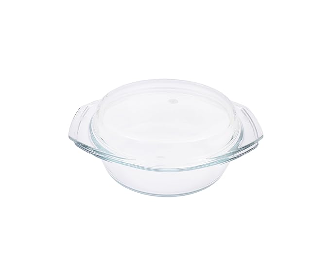 Borosil Glass Casserole Oven And Microwave Safe Serving Bowl with Glass Lid | 1 Litre