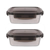 Femora High Steel Square Container Airtight Leakproof Unbreakable Storage Container/ Lunch Box | 350 Ml | Set of 2