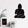 Ecraftindia Buddha Black Engineered Wood Wall Art Cutout | Ready to Hang Home Decor