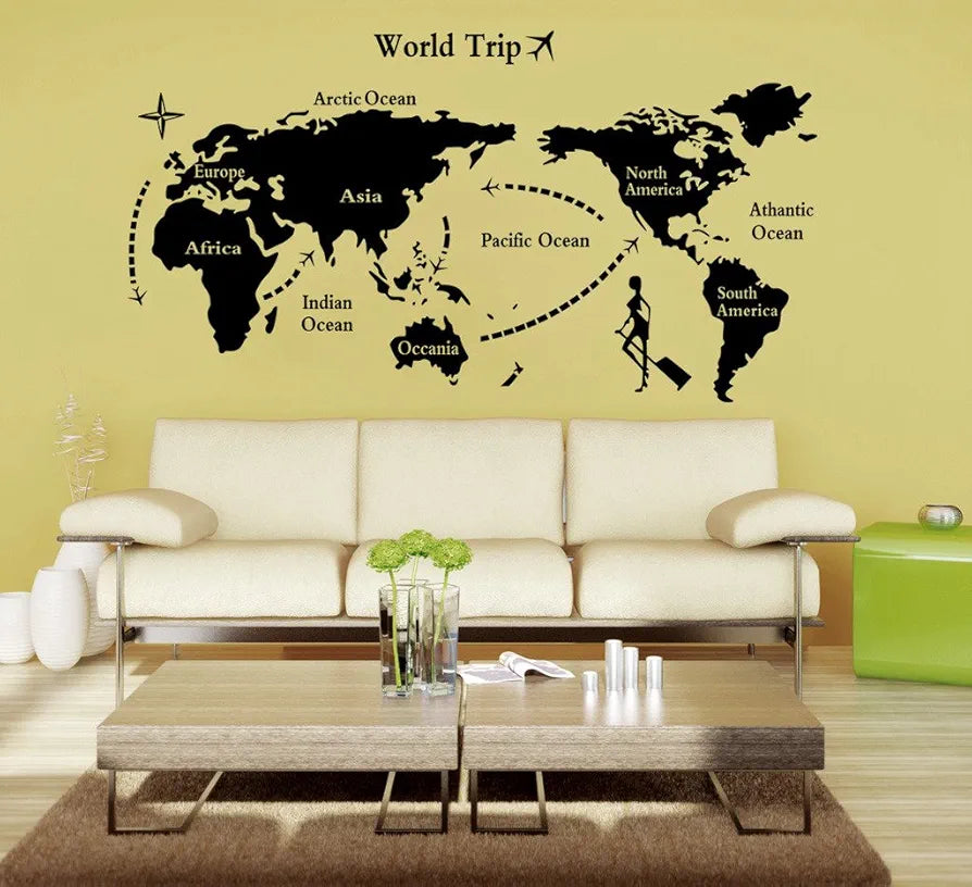 Decals Design World Map Wall Sticker