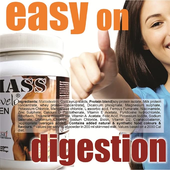 Develo Mass Gainer Protein Powder Kesar Badam - 1000 gms