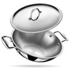 Stahl Artisan Triply Stainless Steel Kadhai With Lid | Kadai for Cooking | Induction & Gas Stove Compatible | 2.0 L | 22 Cm