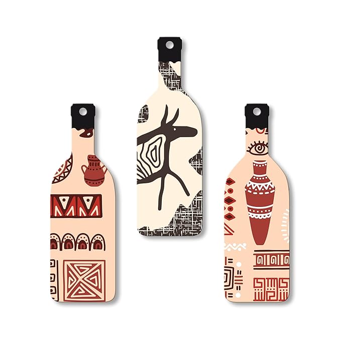 Artvibes African Warli Art Wooden Wall Hanging for Home Decor | Set of 3