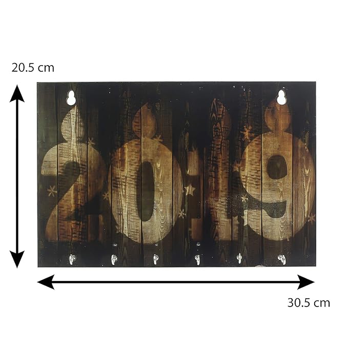 Ecraftindia 2019 Theme Wooden Key Holder With 6 Hooks