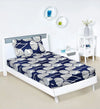 Kuber Industries Cotton Single Bedsheet with 1 Pillow Cover Patta Design Blue