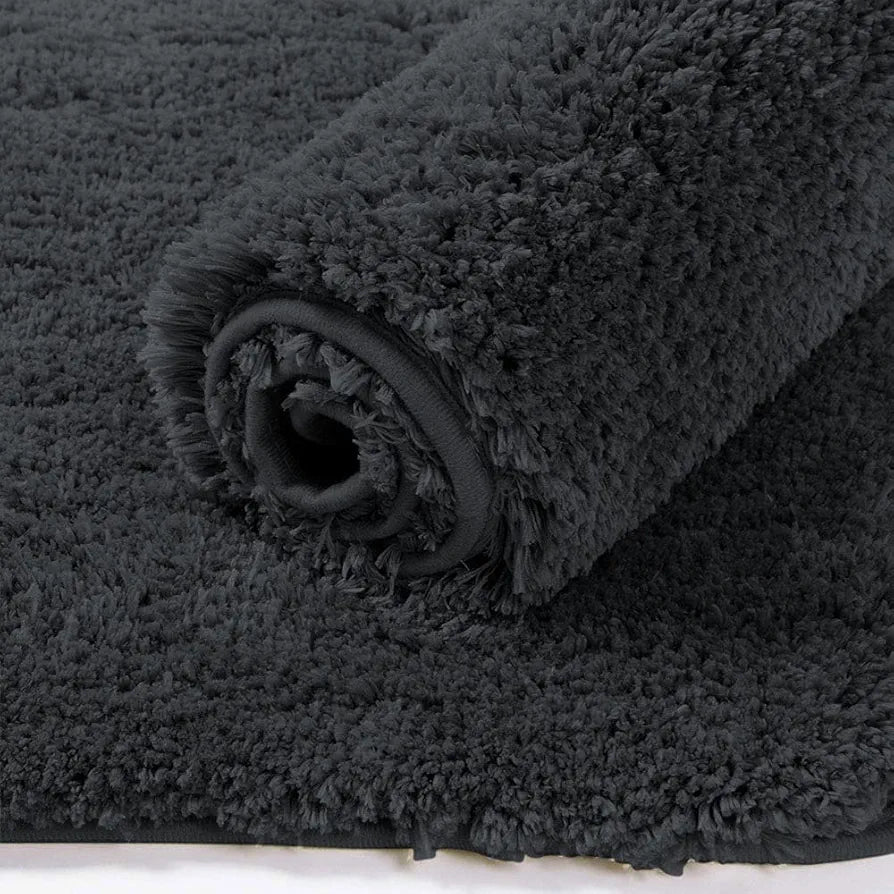 Luxe Home International Microfibre Luxe Rectangular Home Bath Mat Super Soft Anti Skid Newman Mats For Bathroom Colour Anthra